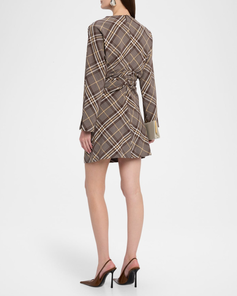 Harpor Satin Long-Sleeve Mini Dress 3