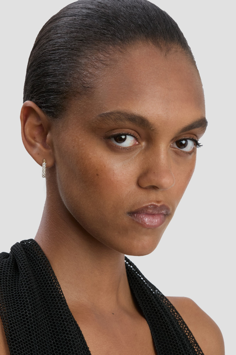 Victoria Beckham Medium Pavé Crystal Hoop Earrings outlook