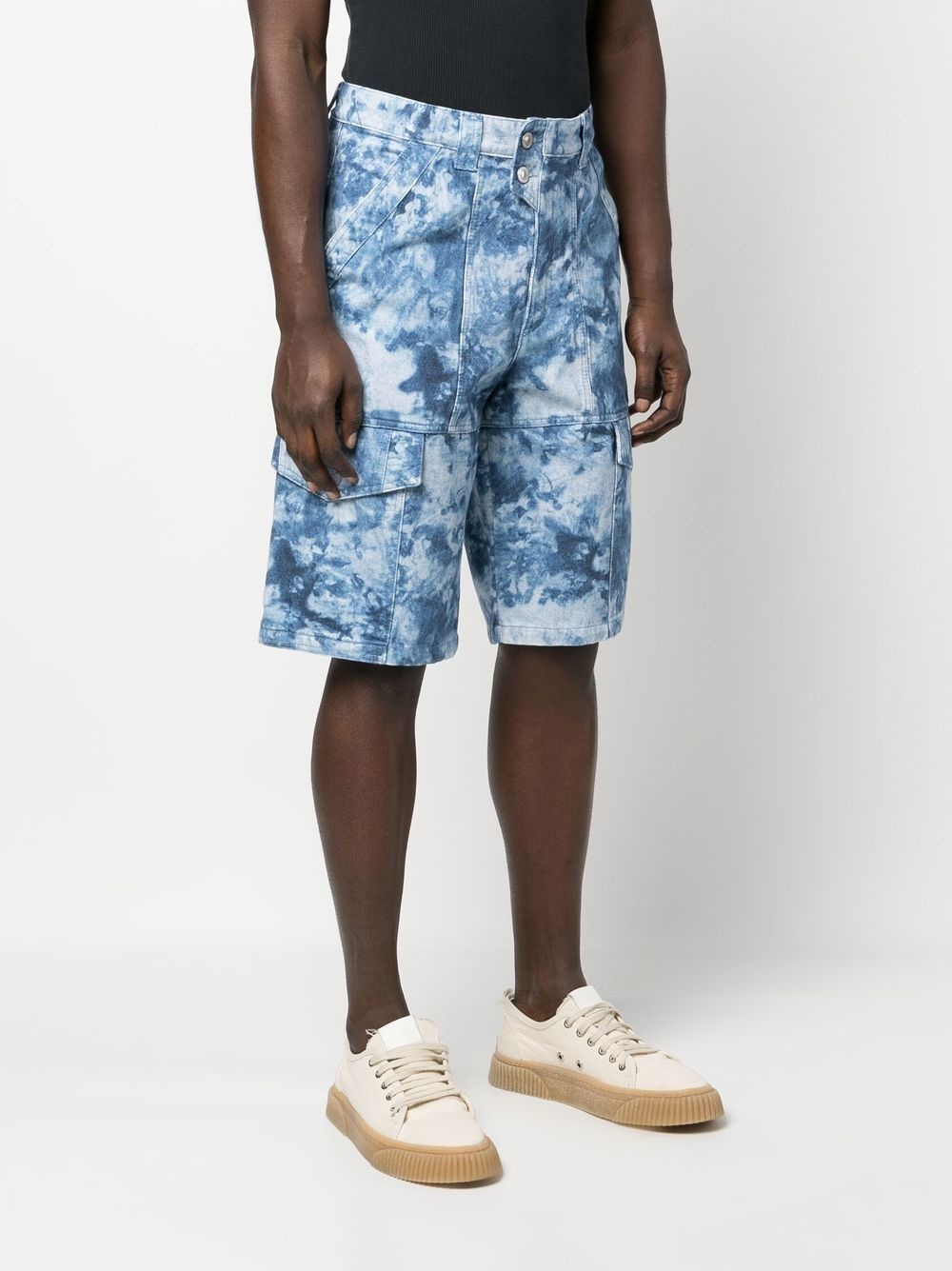 bleached-effect cargo  shorts - 3