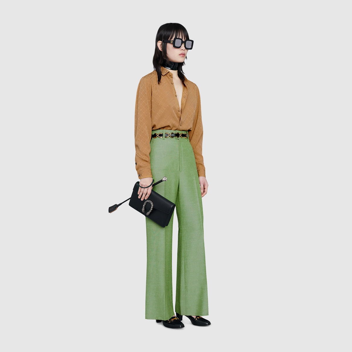 Wide viscose pant with Gucci Orgasmique - 2