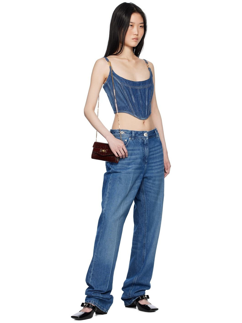 Burgundy Croc-Effect Medusa '95 Bag 4