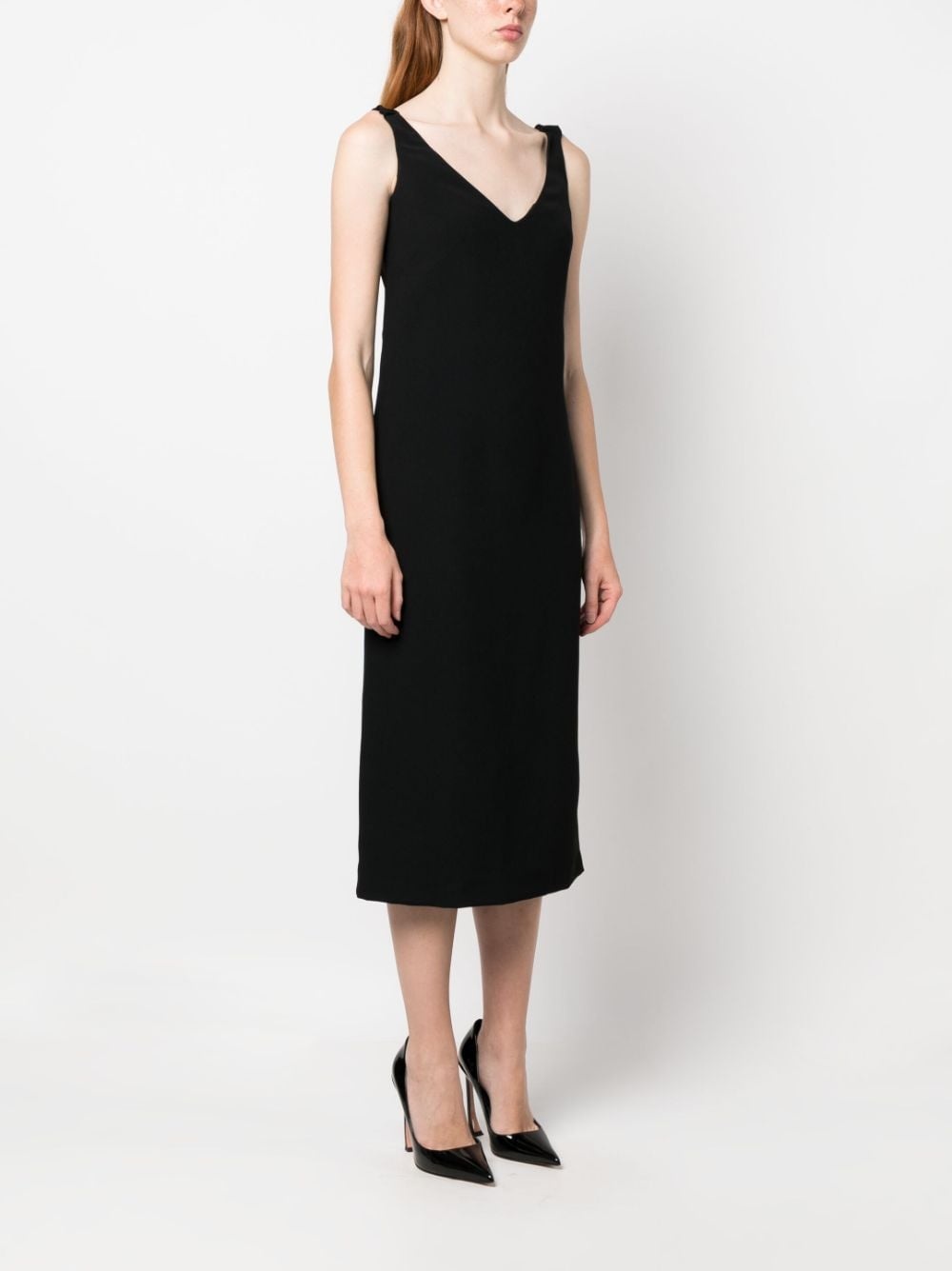 ruched-strap midi dress - 3