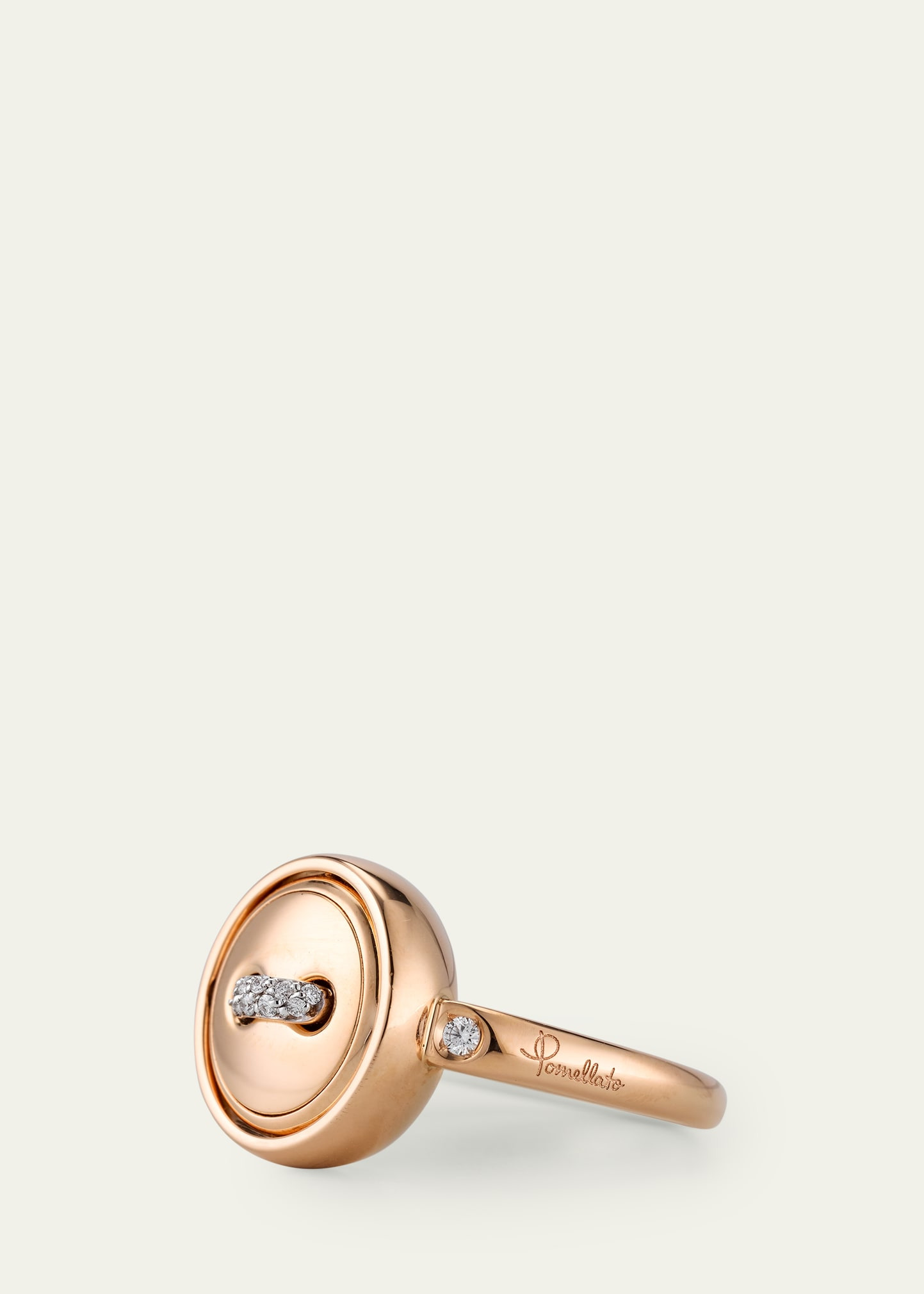 Pom Pom Dot 18K Rose Gold Diamond and Turquoise Flip Ring - 3