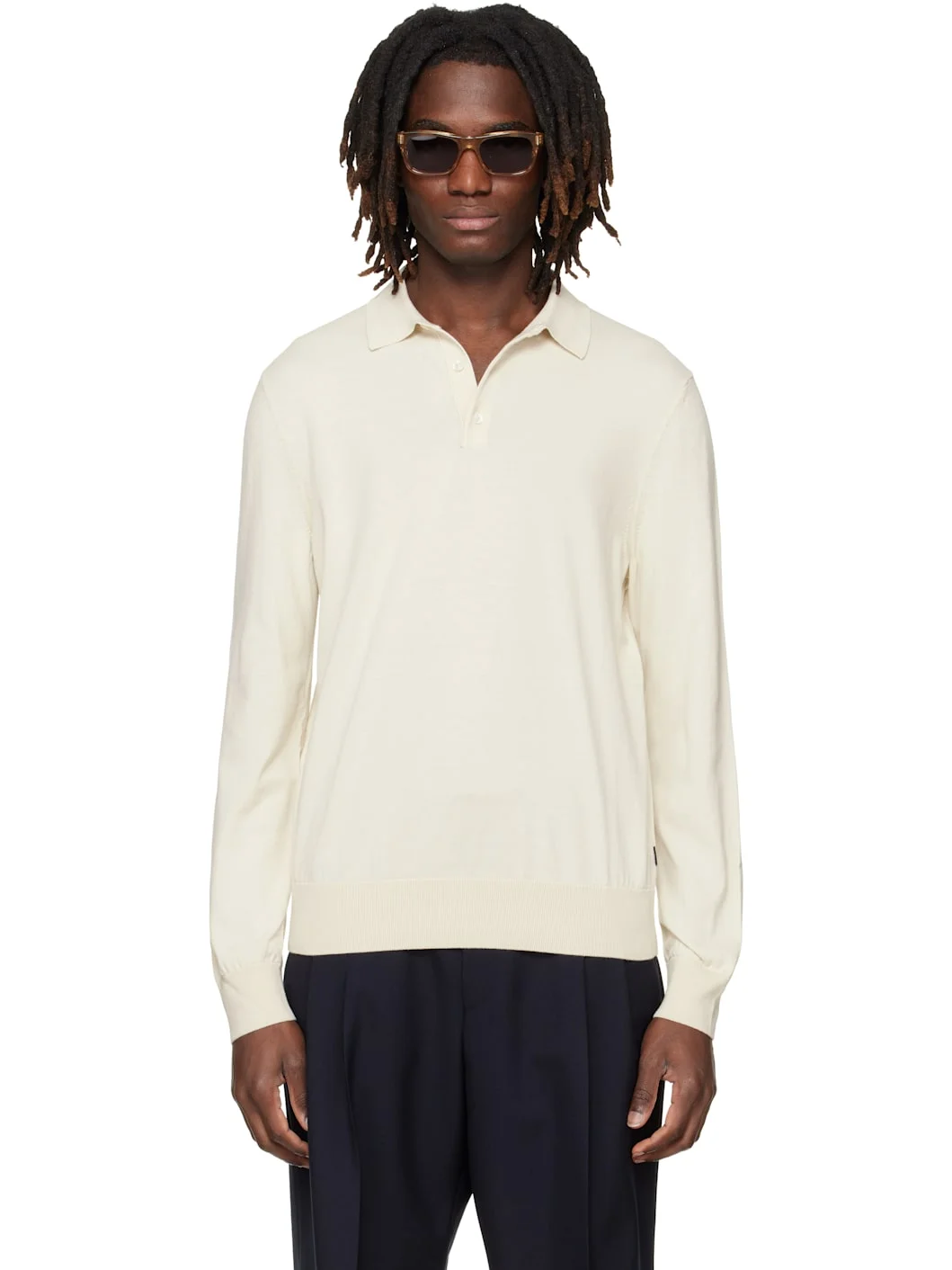 Off-White Cotton Jersey Polo - 1