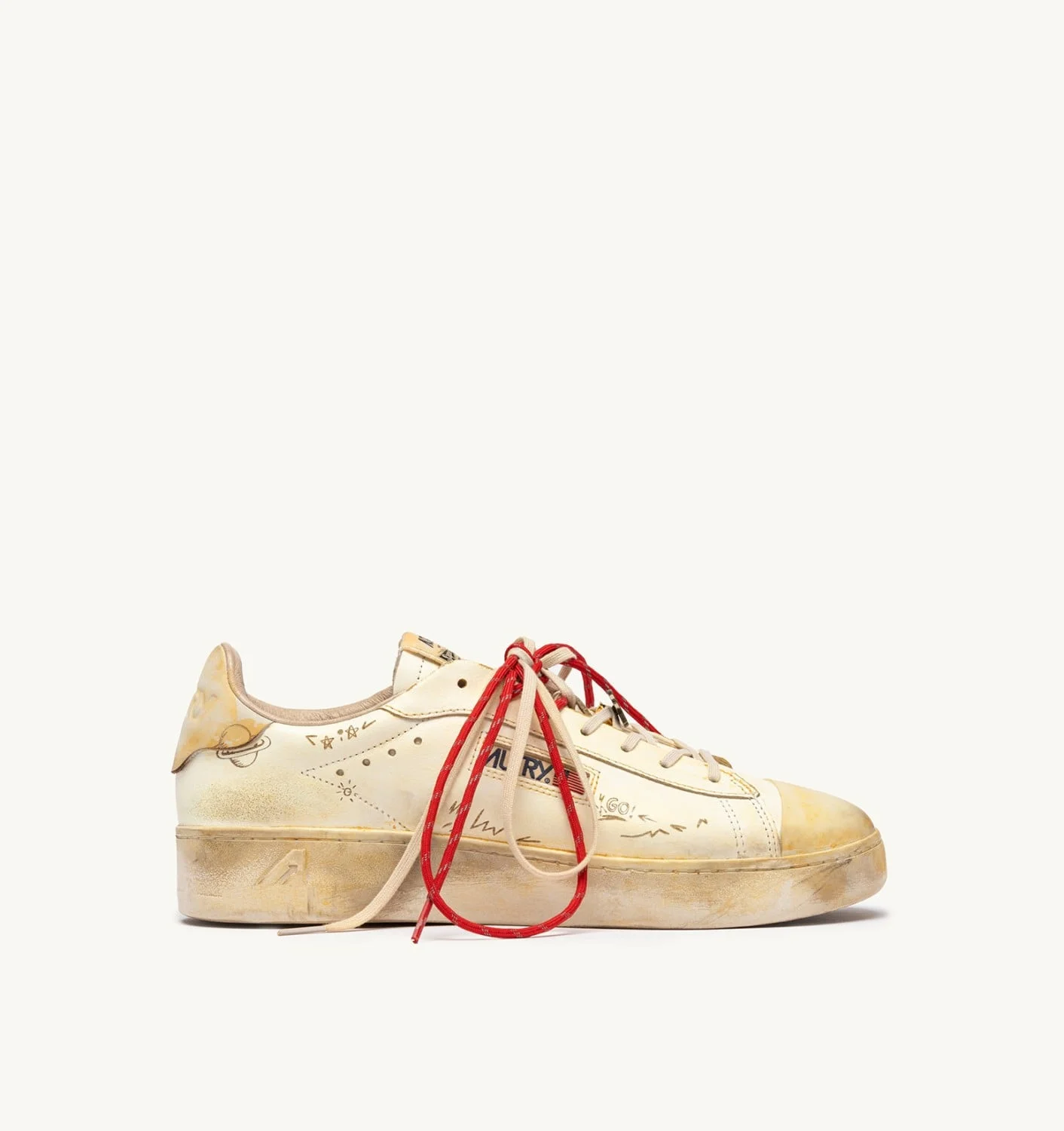 DALLAS LOW SUPER VINTAGE SNEAKERS IN MARSHMALLOW LEATHER - 1