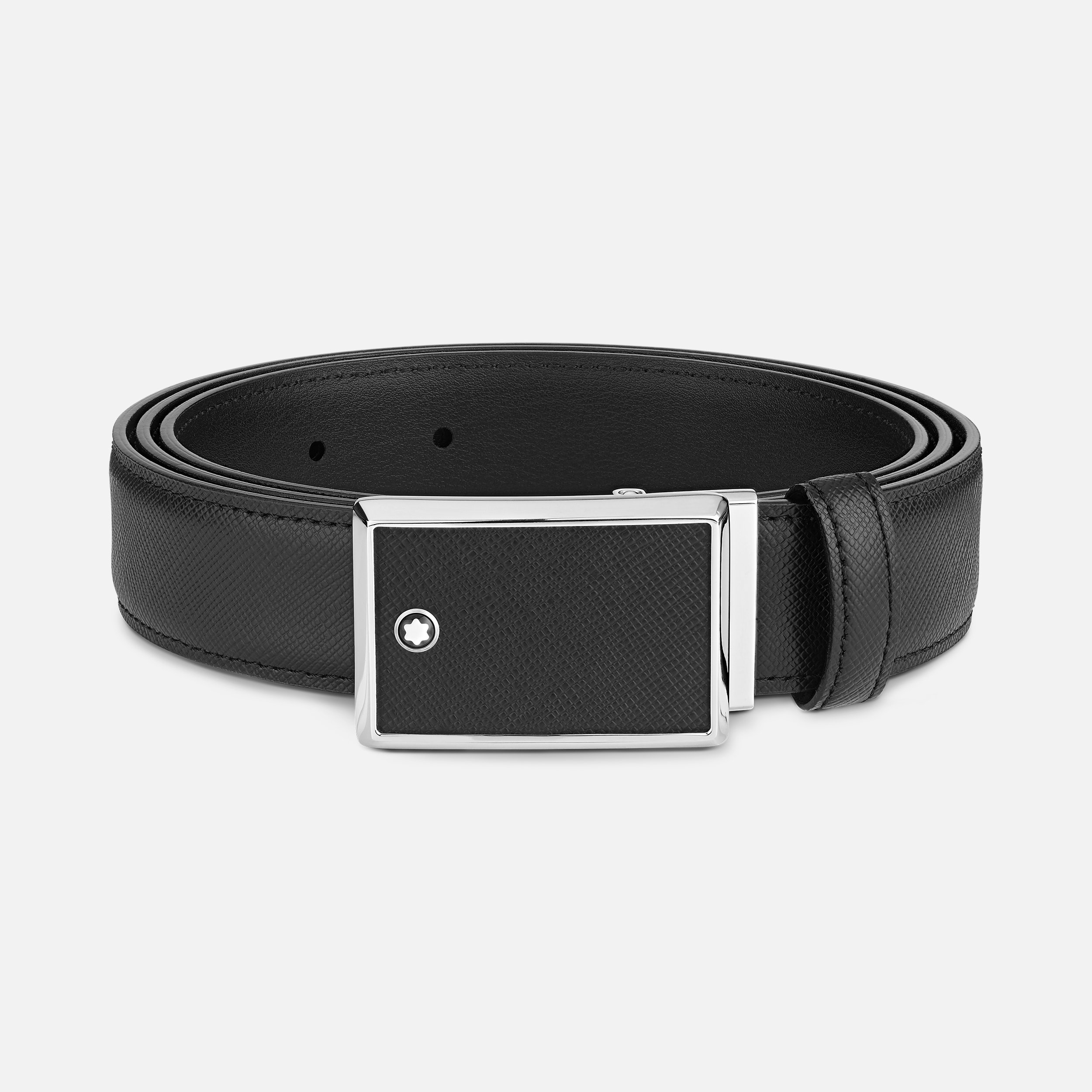 Black 30 mm leather belt - 1