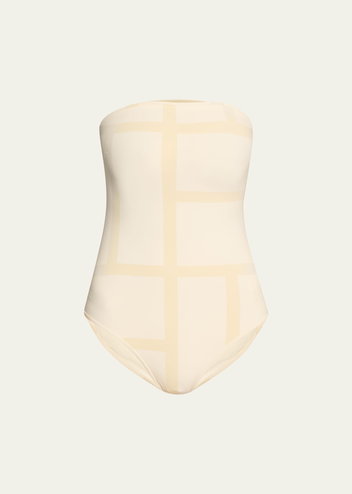 Monogram Strapless One-Piece Swimsuit - 1