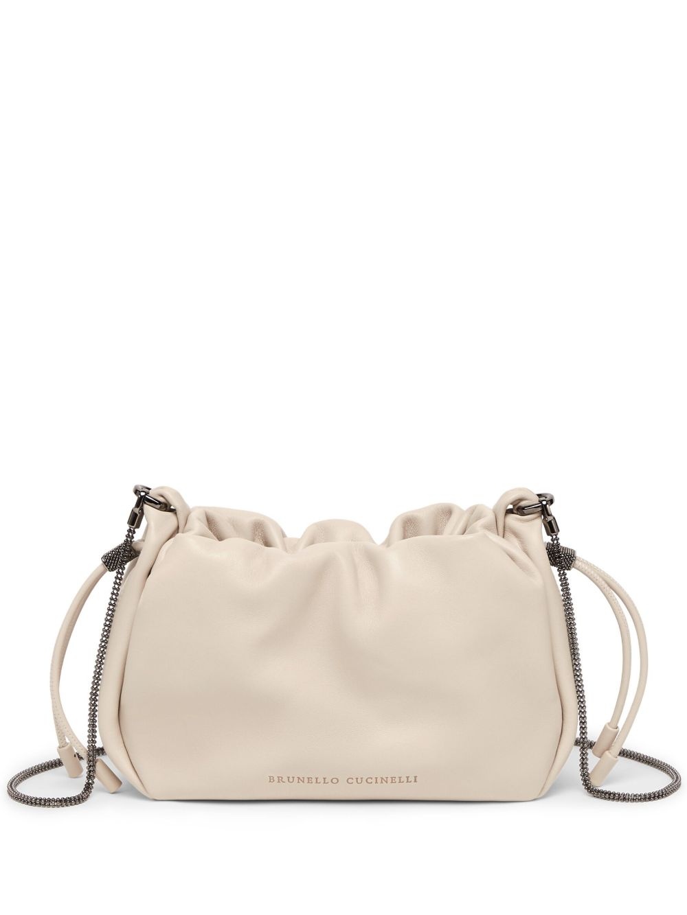ショルダーバッグ・ポシェット BRUNELLO CUCINELLI SOFT LEATHER BUCKET BAG WITH CHAIN STRAP Brunello Cucinelli Soft leather bucket bag with chain strap