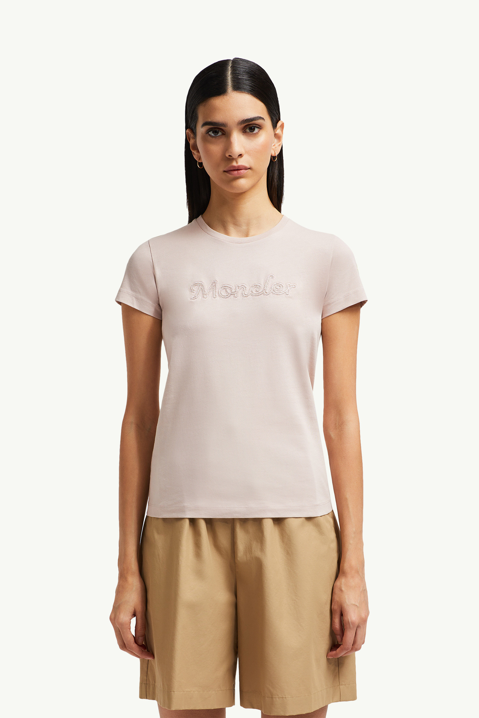 Pearl-Embroidered Logo Cotton T-Shirt - 3