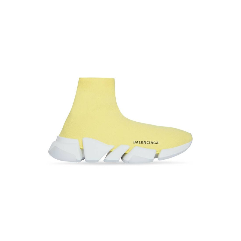 Women's Speed 2.0 Recycled Knit Sneaker With Transparent Sole in Yellow - 1