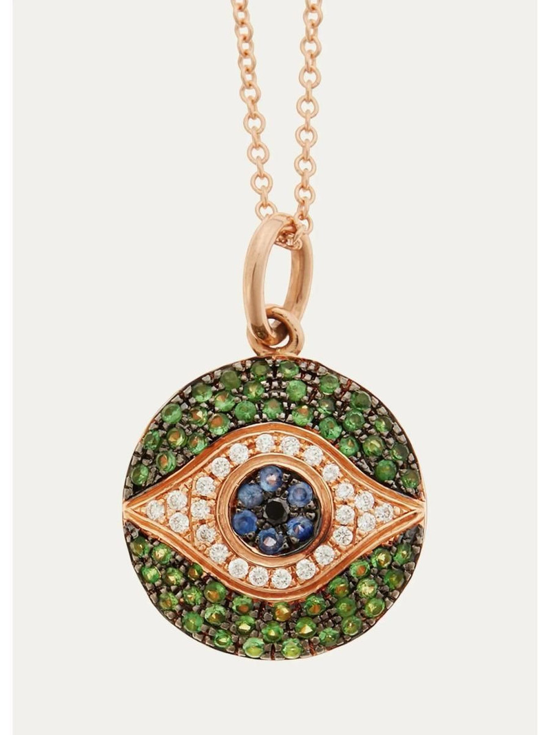 18K Pink Gold Dawn Verdant Eye Pendant Necklace 1
