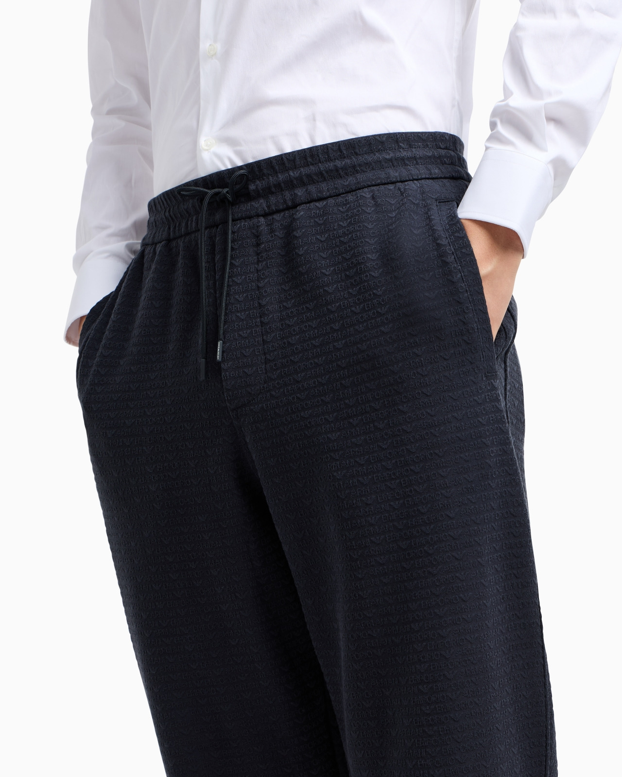 ASV LYOCELL BLEND JERSEY JOGGERS WITH ALL-OVER LETTERING - 5