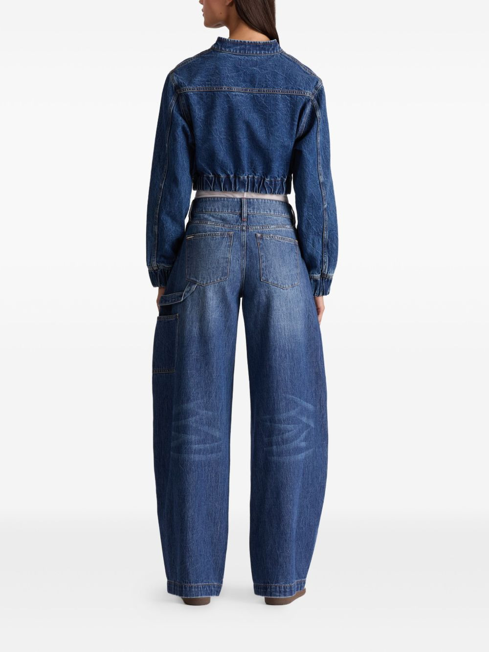 whiskered cotton jeans - 4