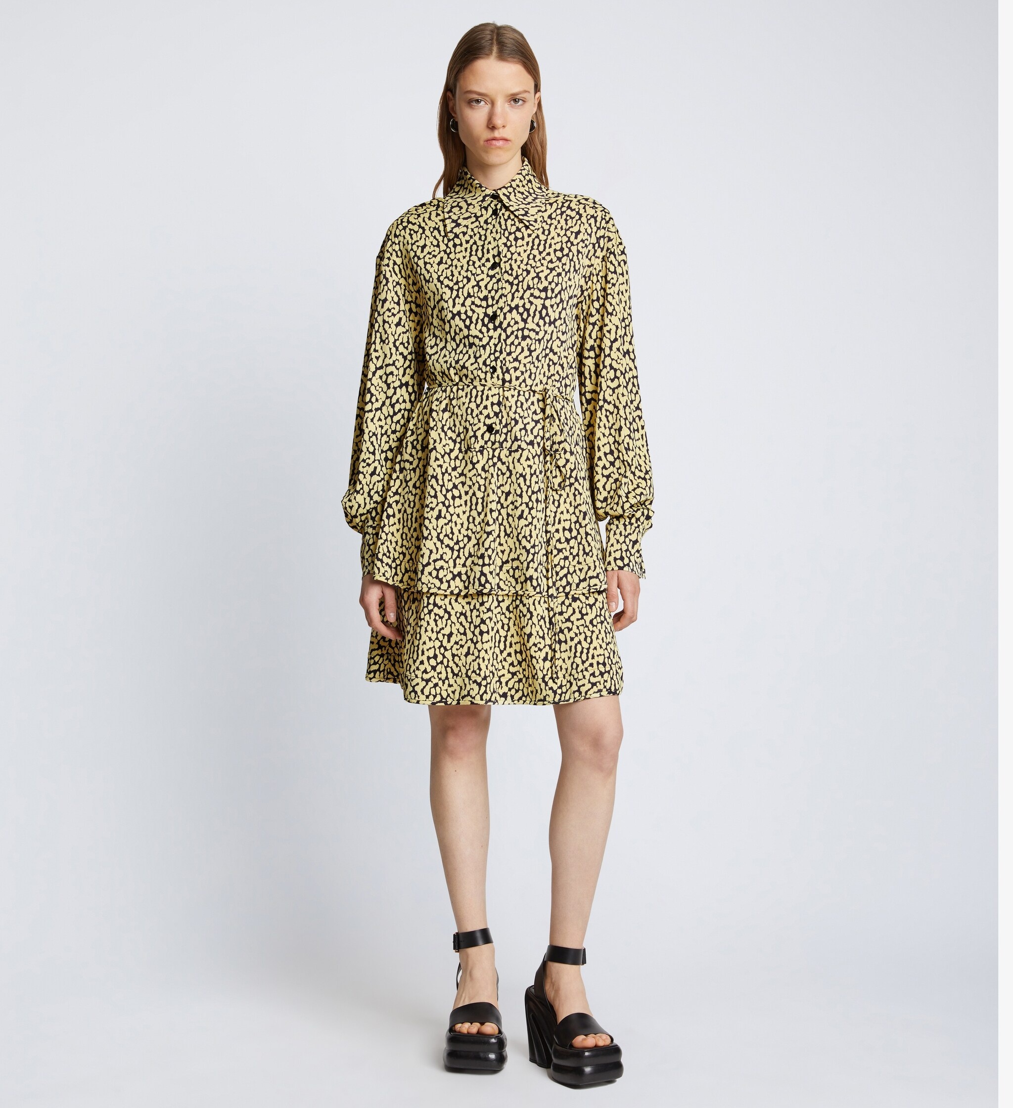 Printed Leopard Shirt Dress - 2