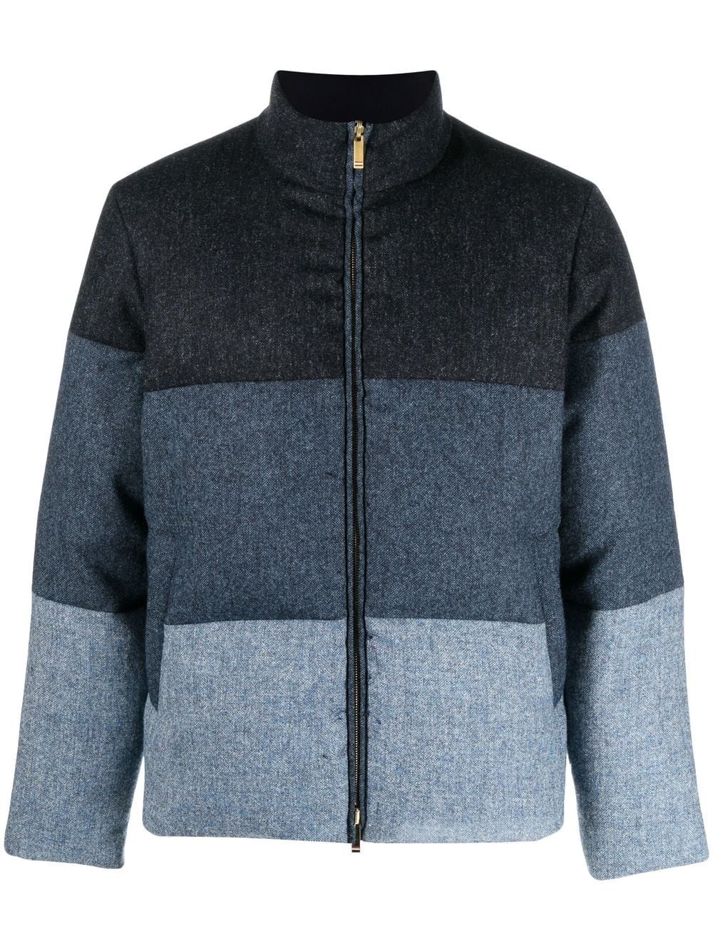 colour-block panel padded jacket - 1