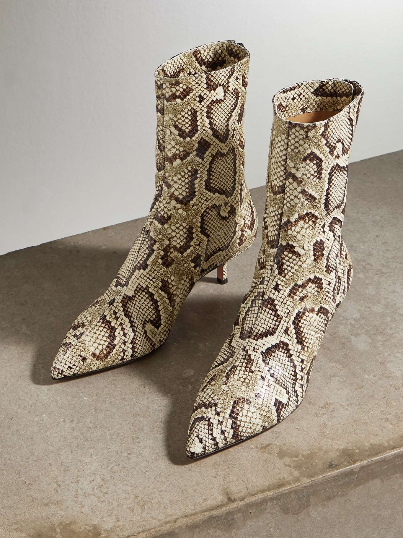 Montmartre 50 snake-effect leather ankle boots - 5