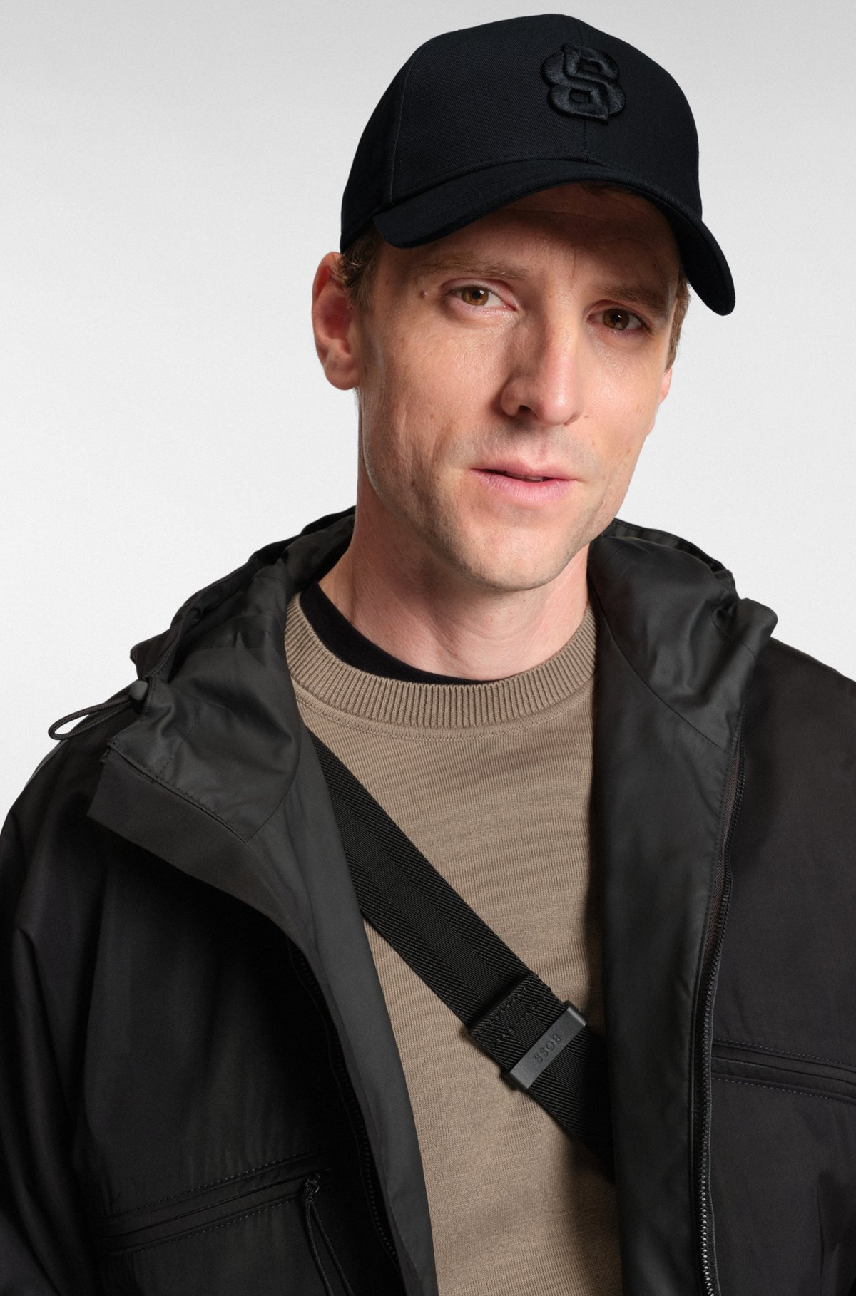 COTTON-TWILL CAP WITH EMBROIDERED DOUBLE B MONOGRAM - 4