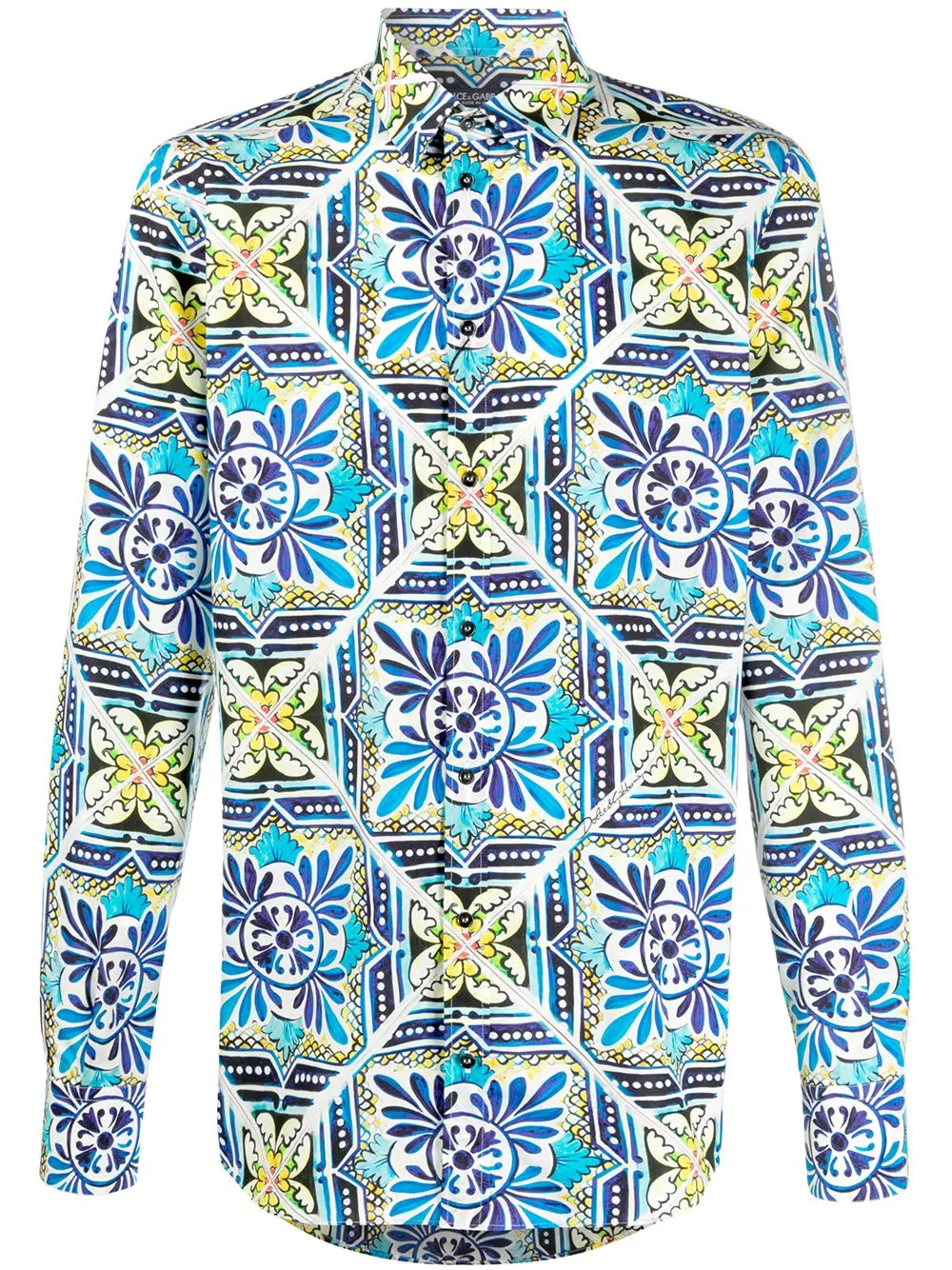 maiolica print shirt - 1