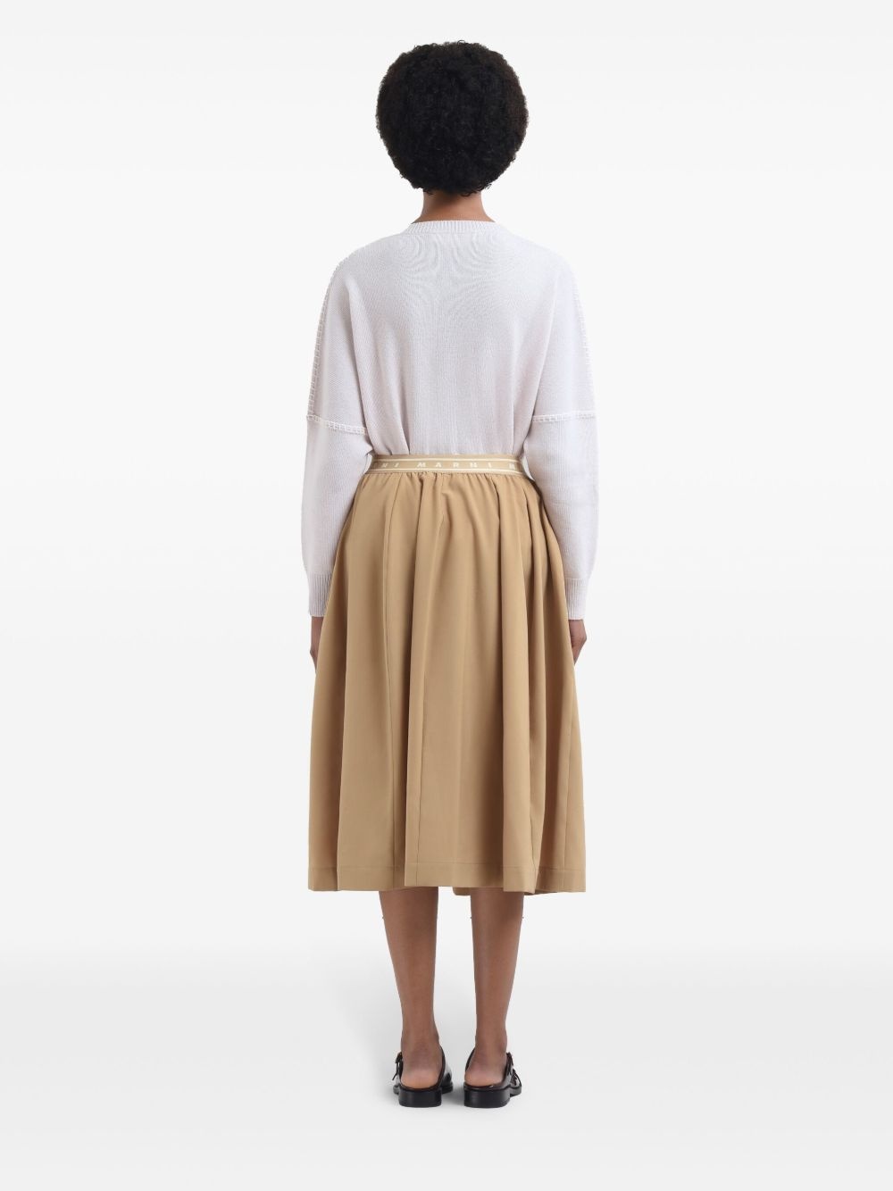 logo-waistband midi skirt - 4