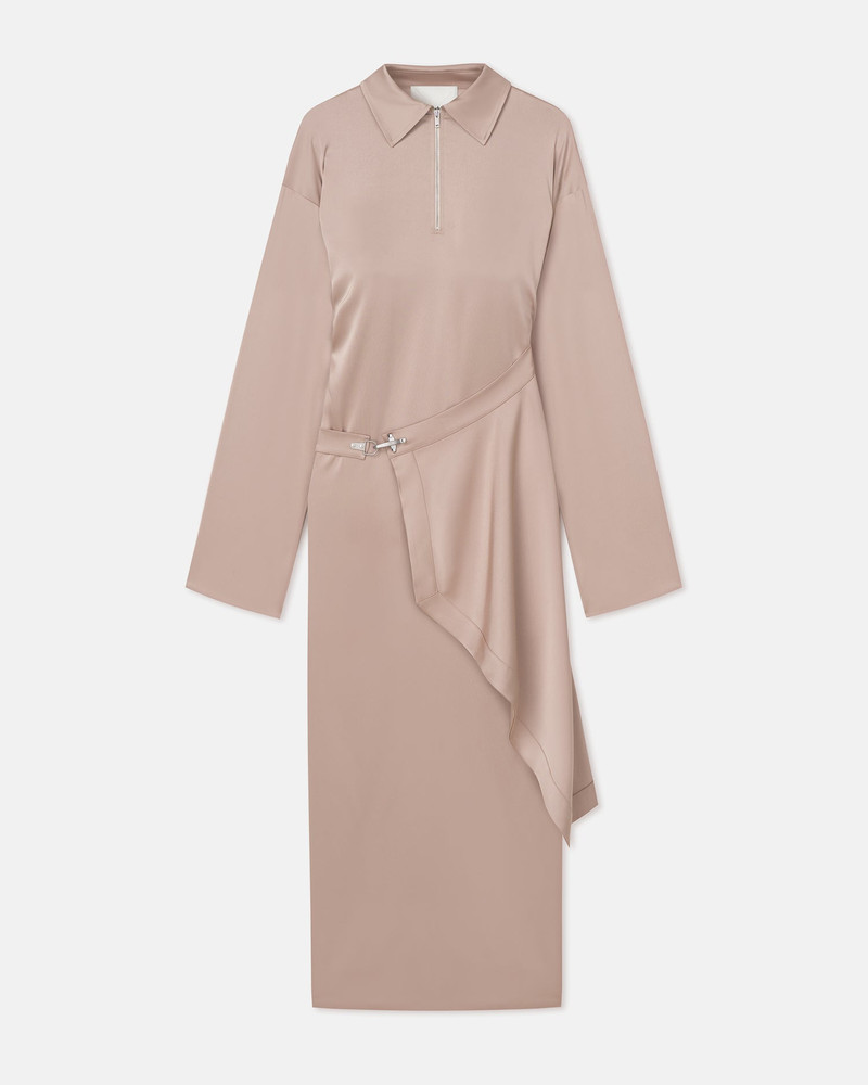Draped Slip Satin Midi Dress 1