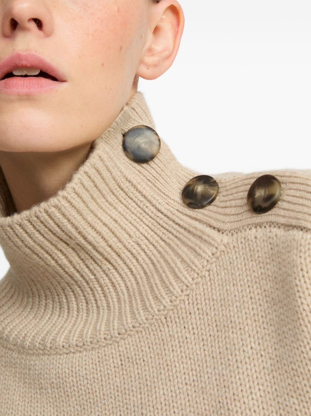 high-neck buttoned sweater - 5