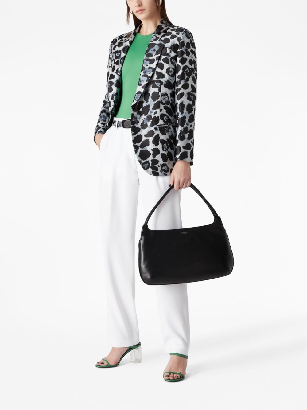 single-breasted leopard-pattern blazer - 2