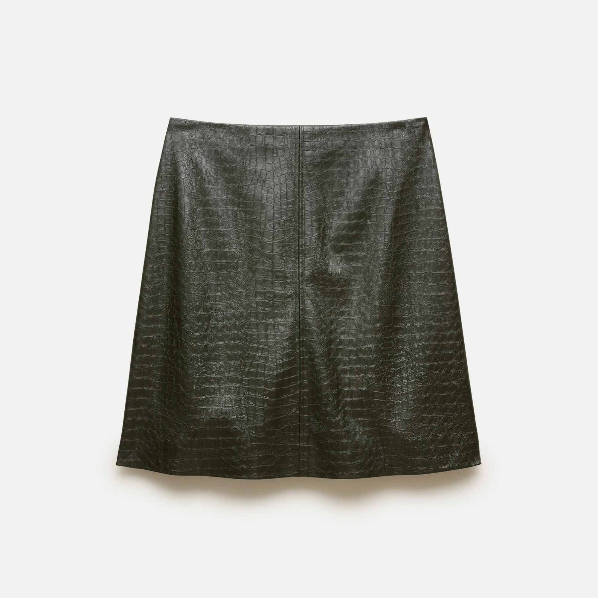 Fairfax skirt in croc-embossed leather - 1