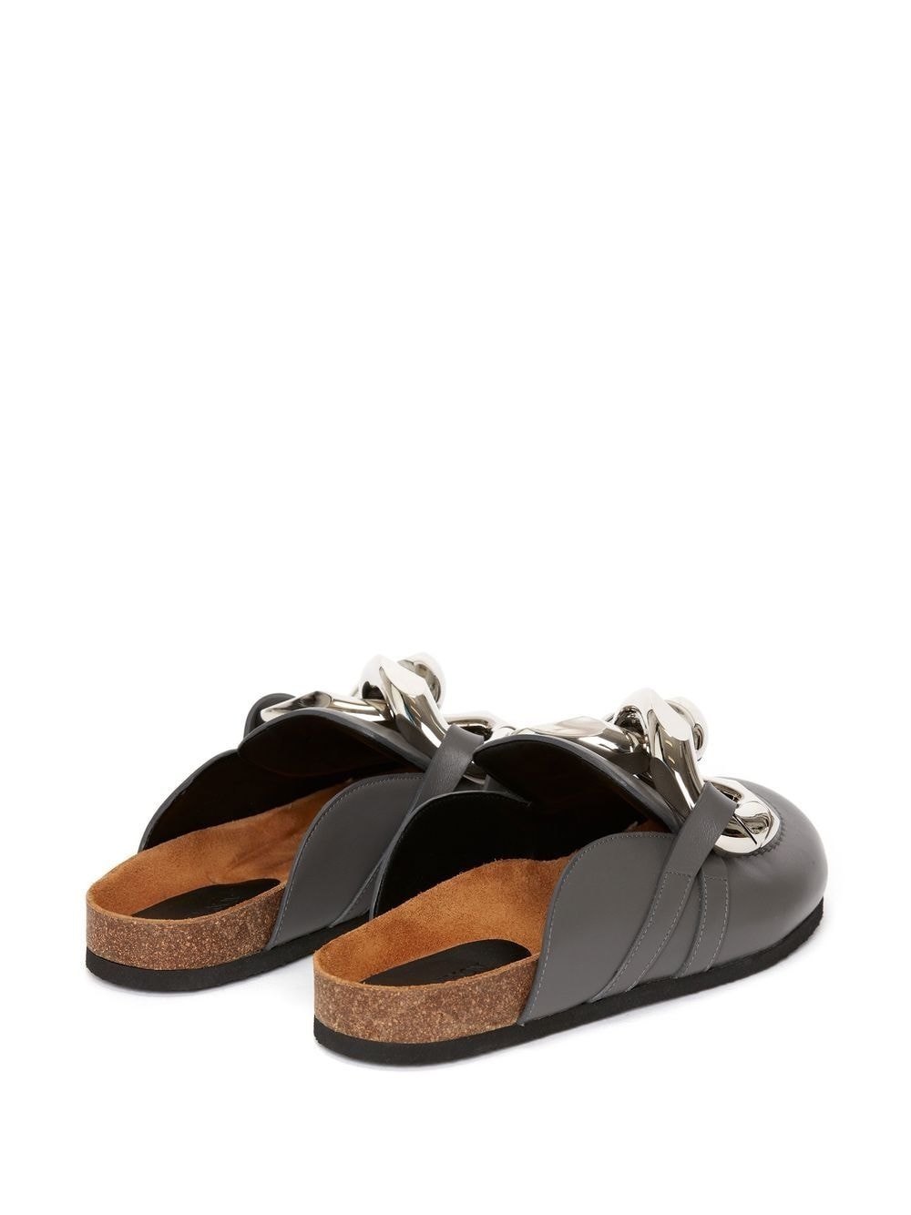 Chain-detail leather loafers - 3