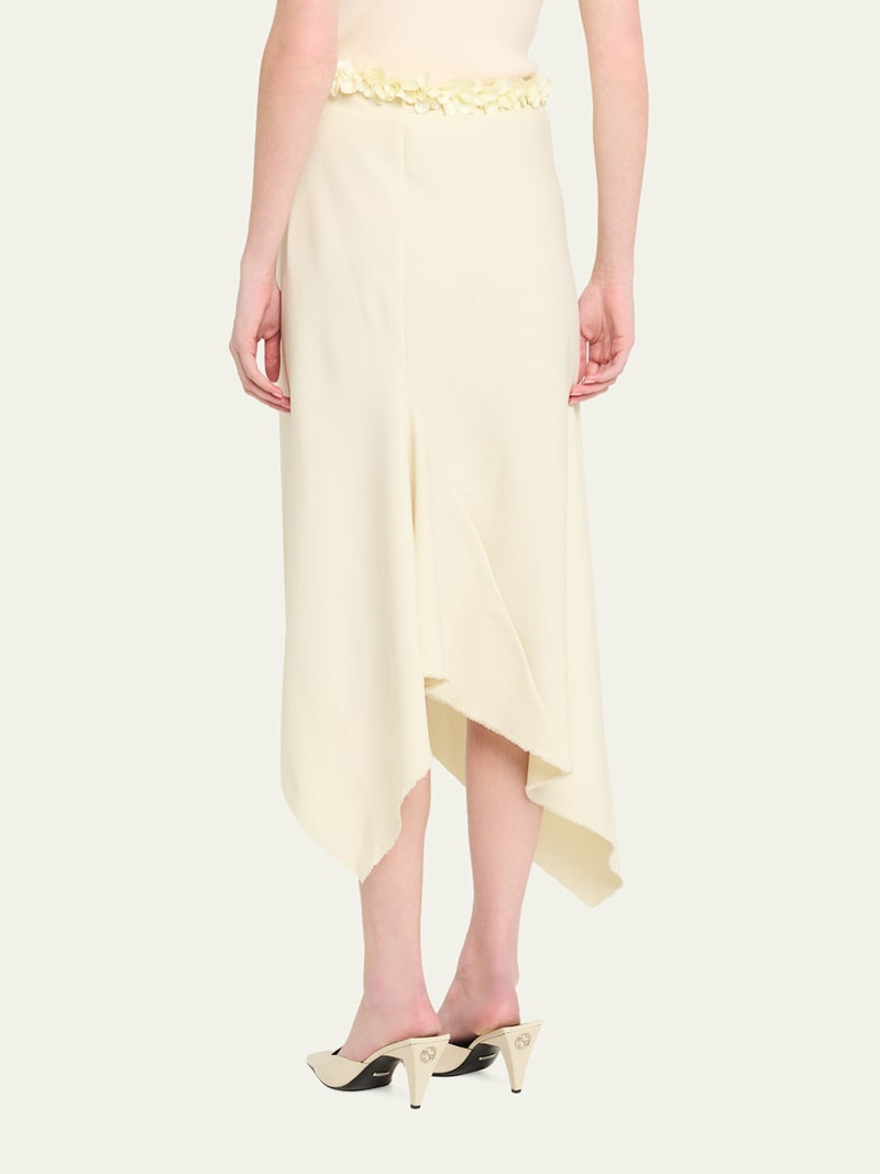 Darliston Embellished Asymmetric Linen Midi Skirt 3