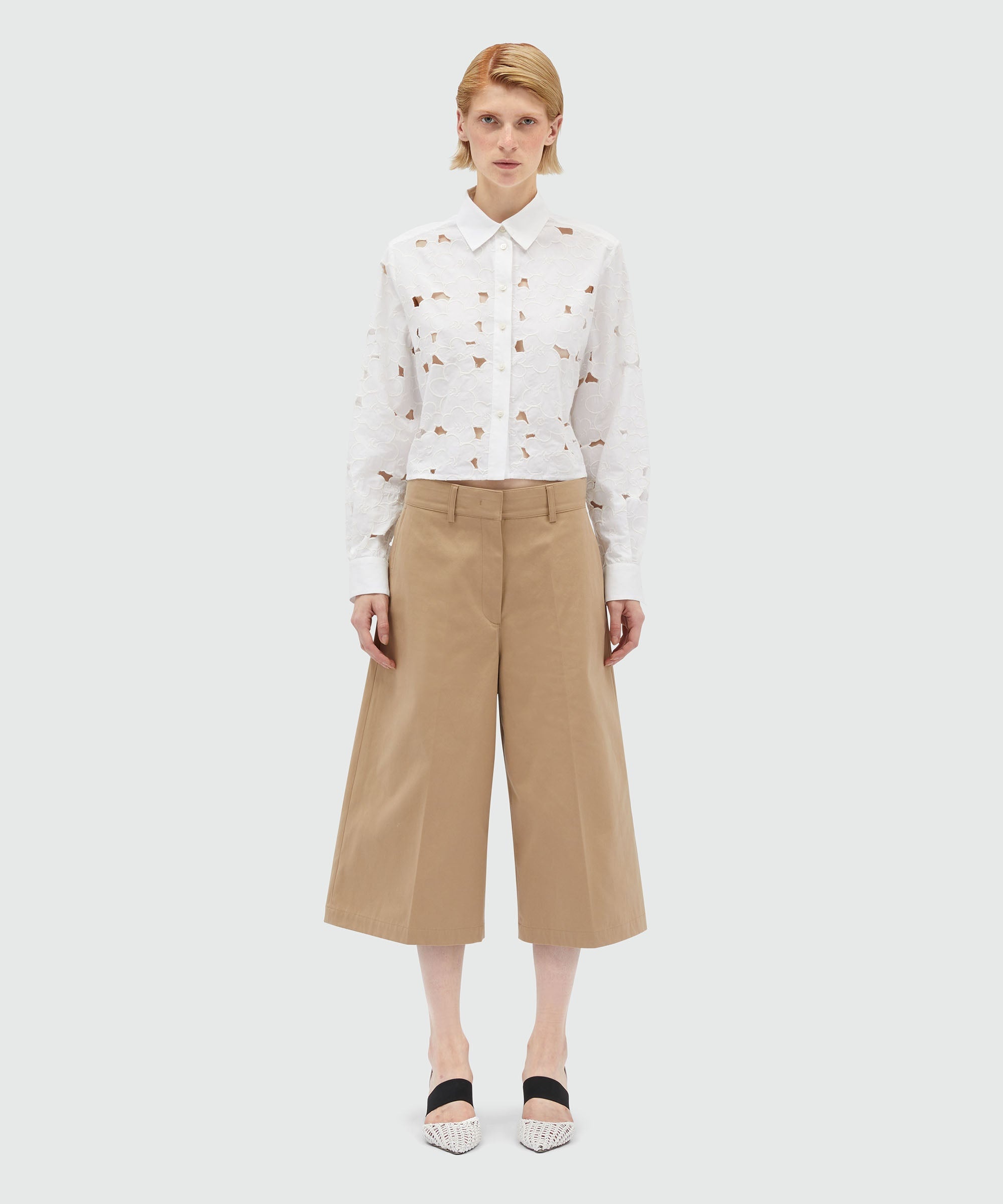 Bermuda shorts in camel faille cotton - 2