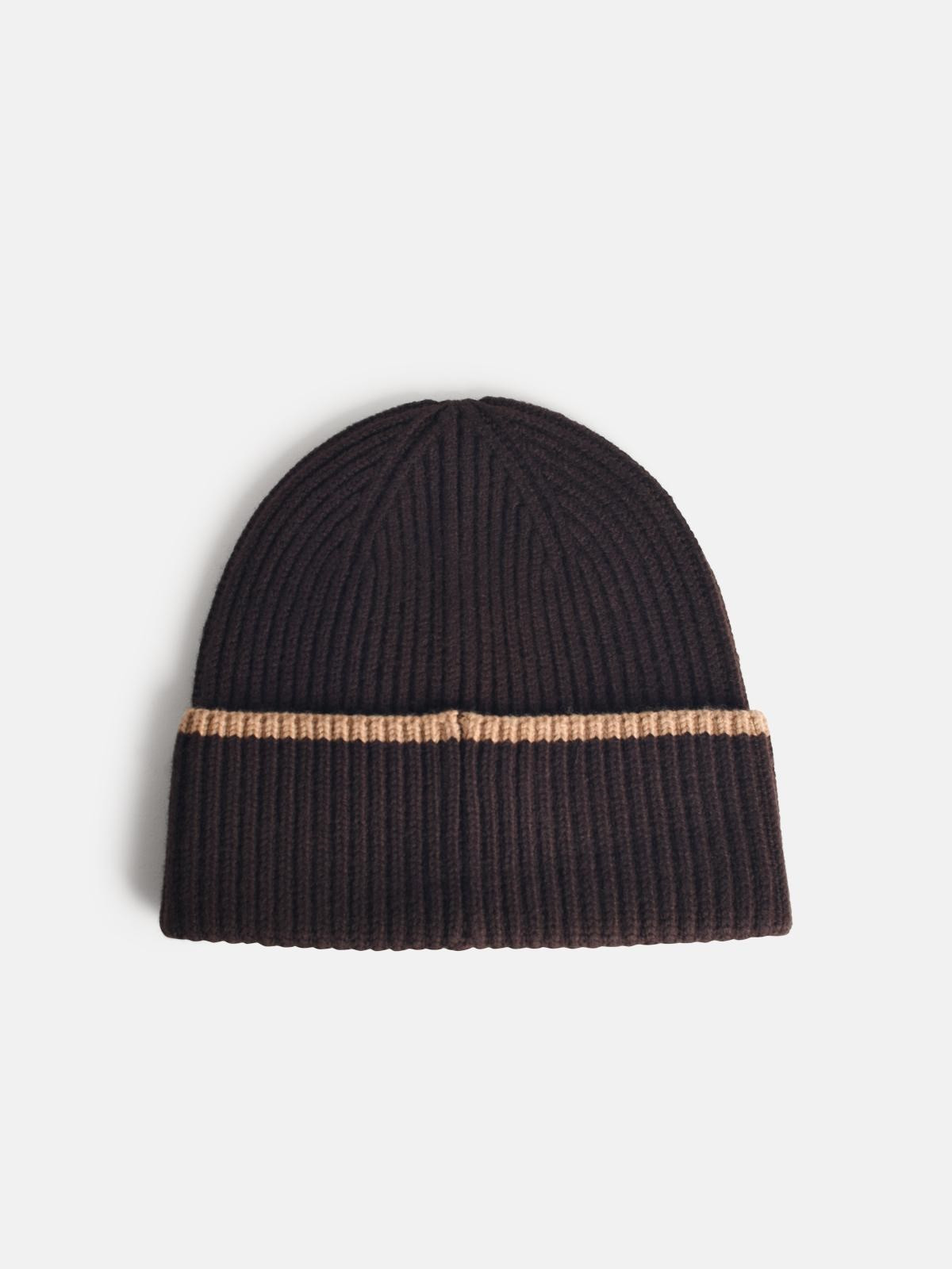 'LE BONNET LAINE' BROWN MERINO WOOL BEANIE - 2