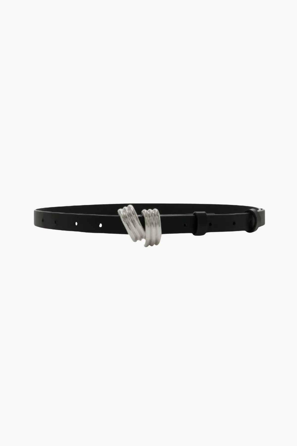 The Edythe Baby Swirl Belt in Black and Silver - 1