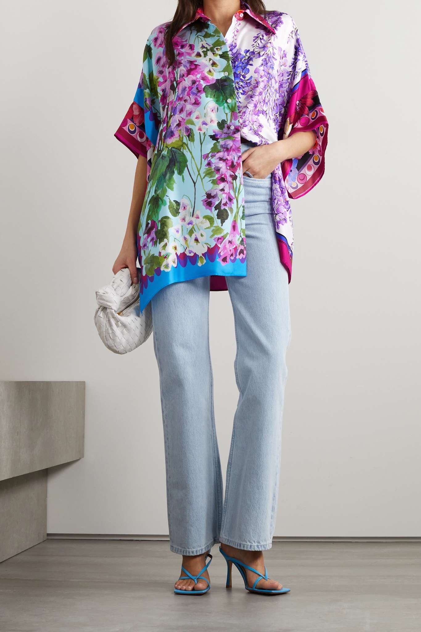 Floral-print silk-twill shirt - 2