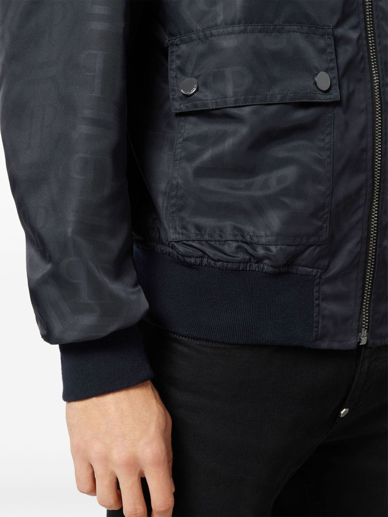 monogram-jacquard bomber jacket 5