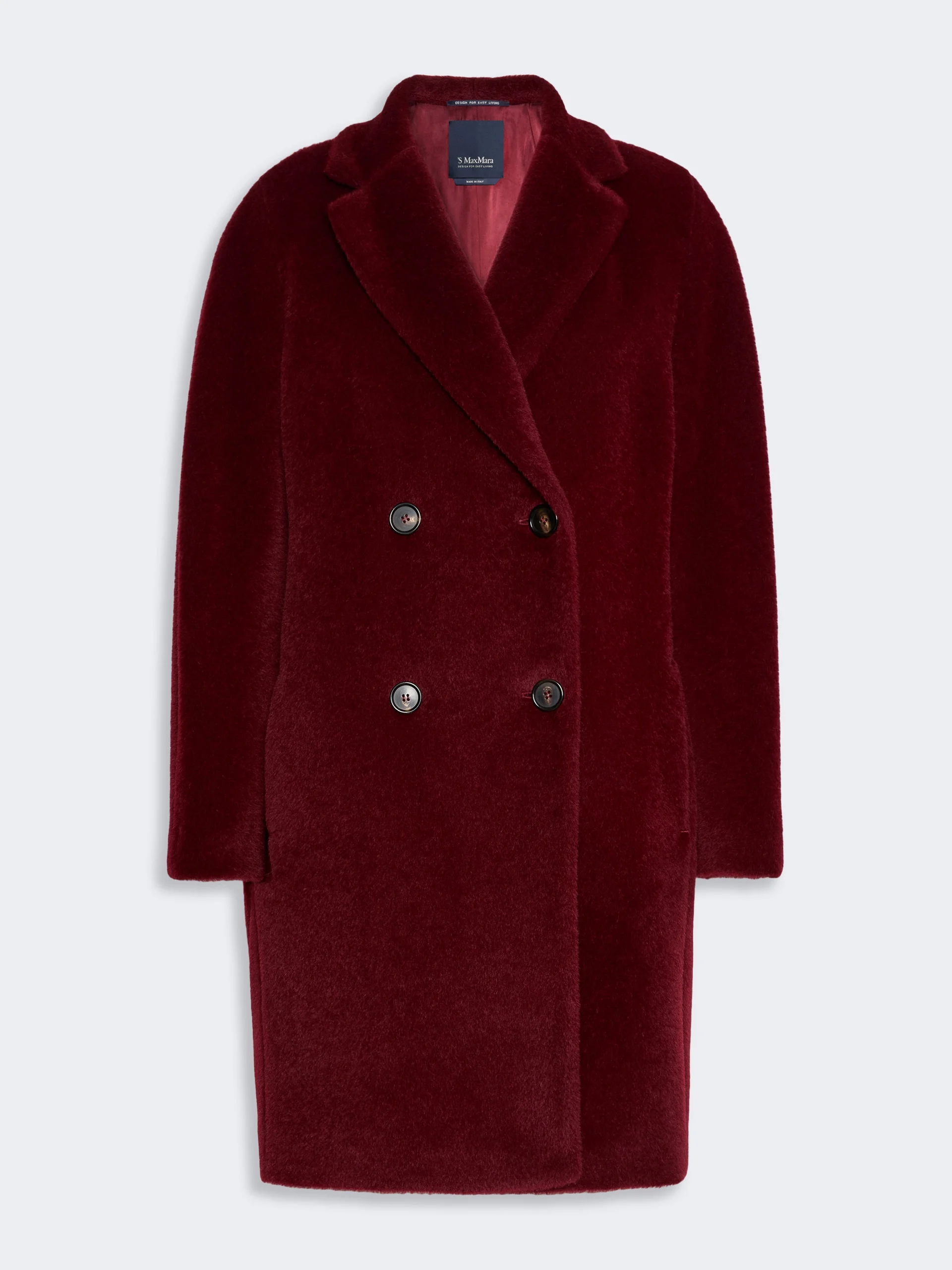 ROSETO Alpaca and wool midi coat - BORDEAUX - 1