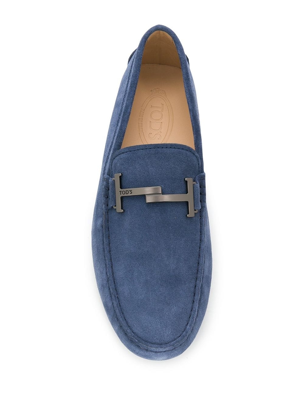 blue suede loafers - 4