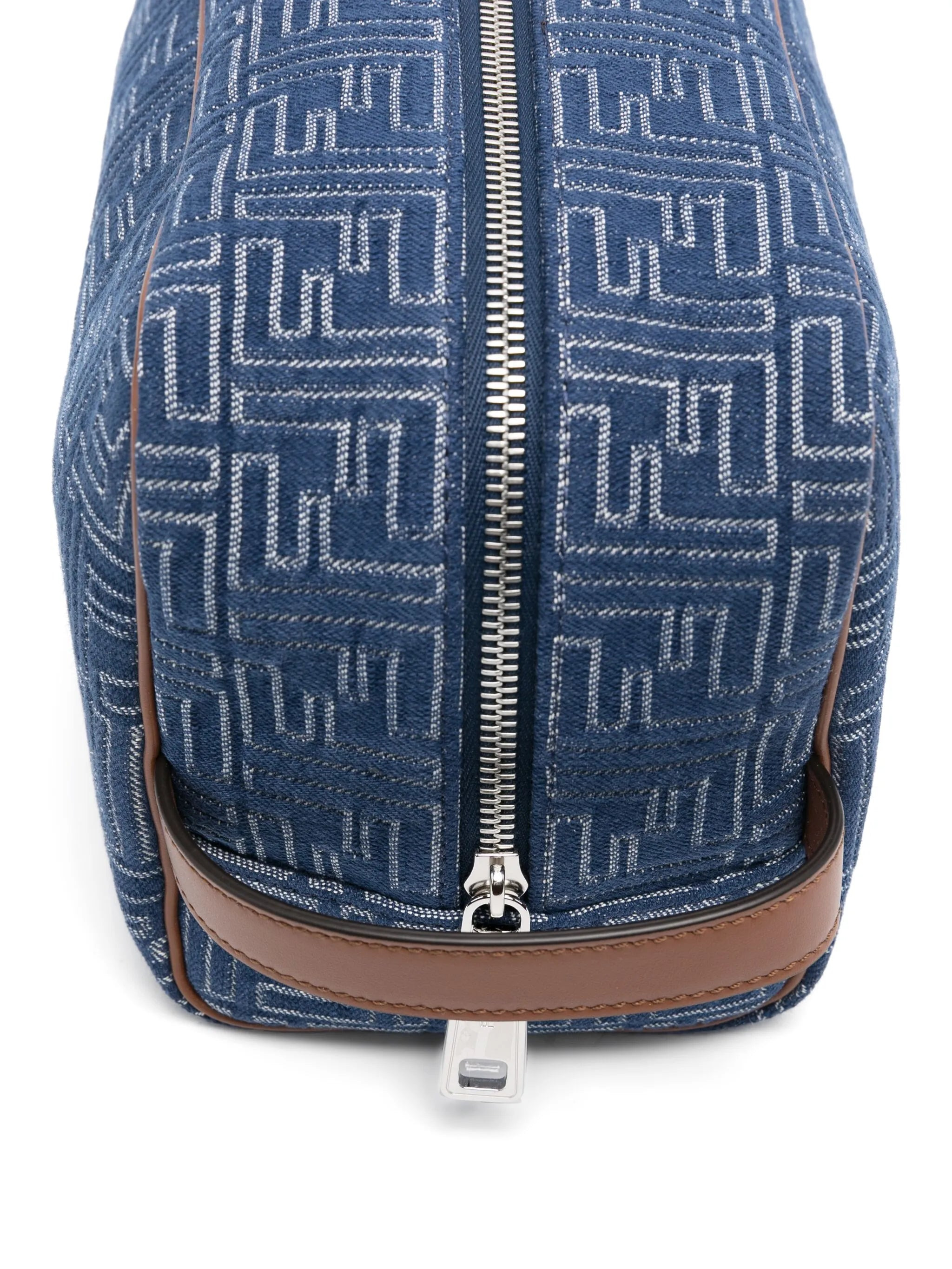 FF-print denim wash bag - 3