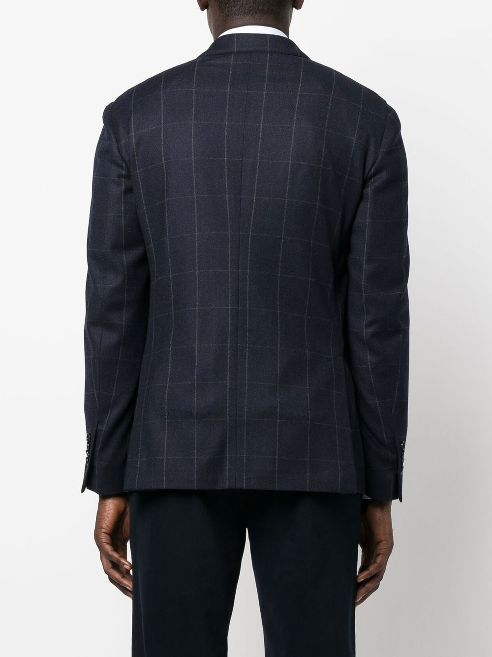 double-breasted checked blazer - 4
