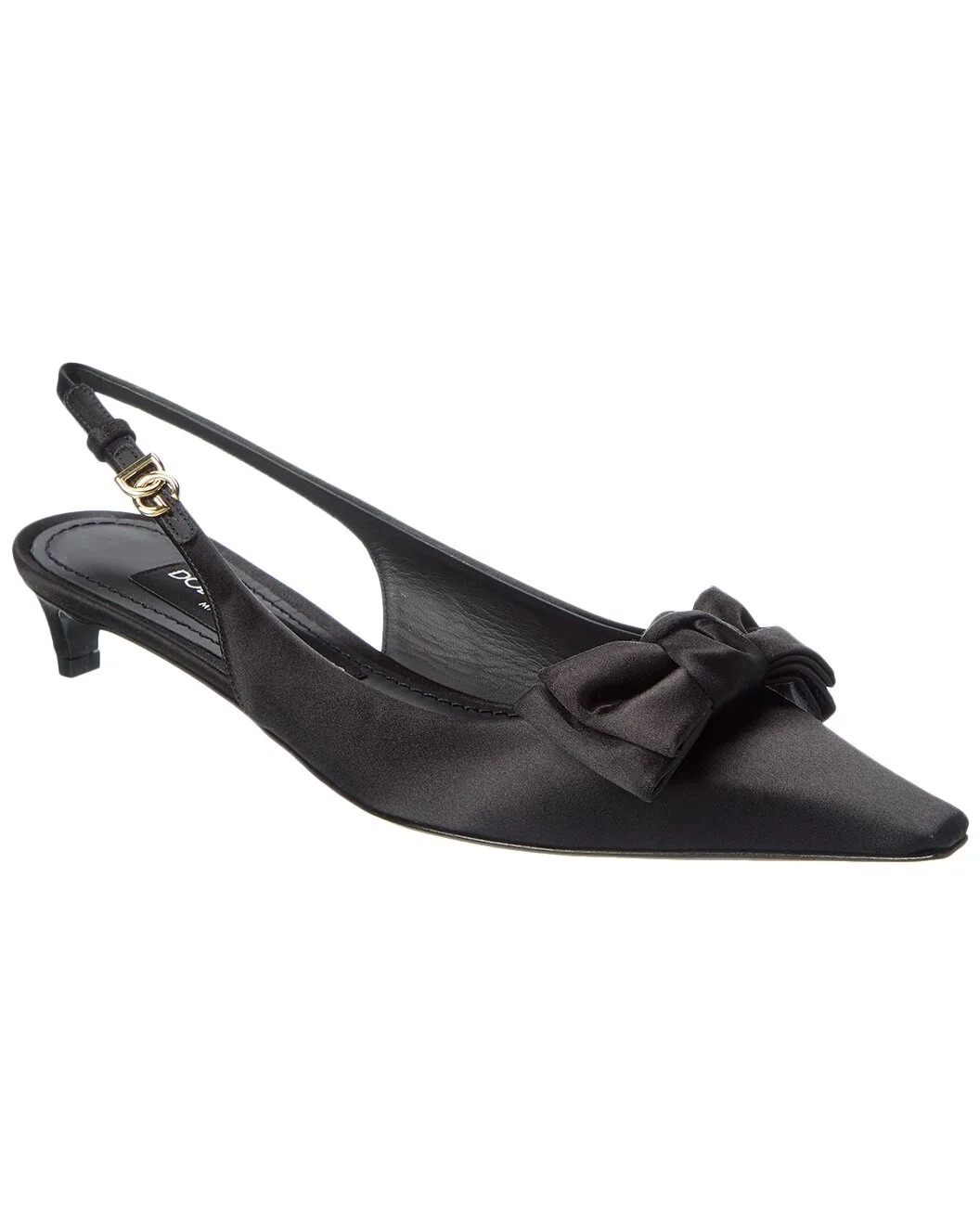 Dolce & Gabbana DG Logo Satin Slingback Pump - 1