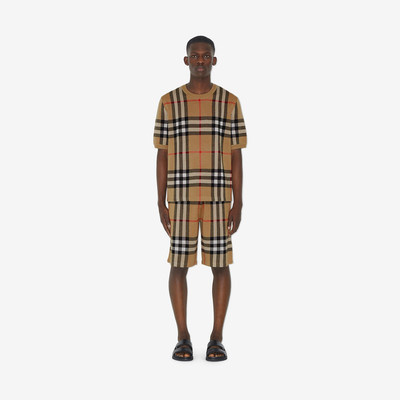Burberry Check Silk Wool Jacquard Shorts outlook