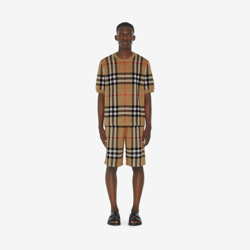 Burberry Check Silk Wool Jacquard Shorts outlook