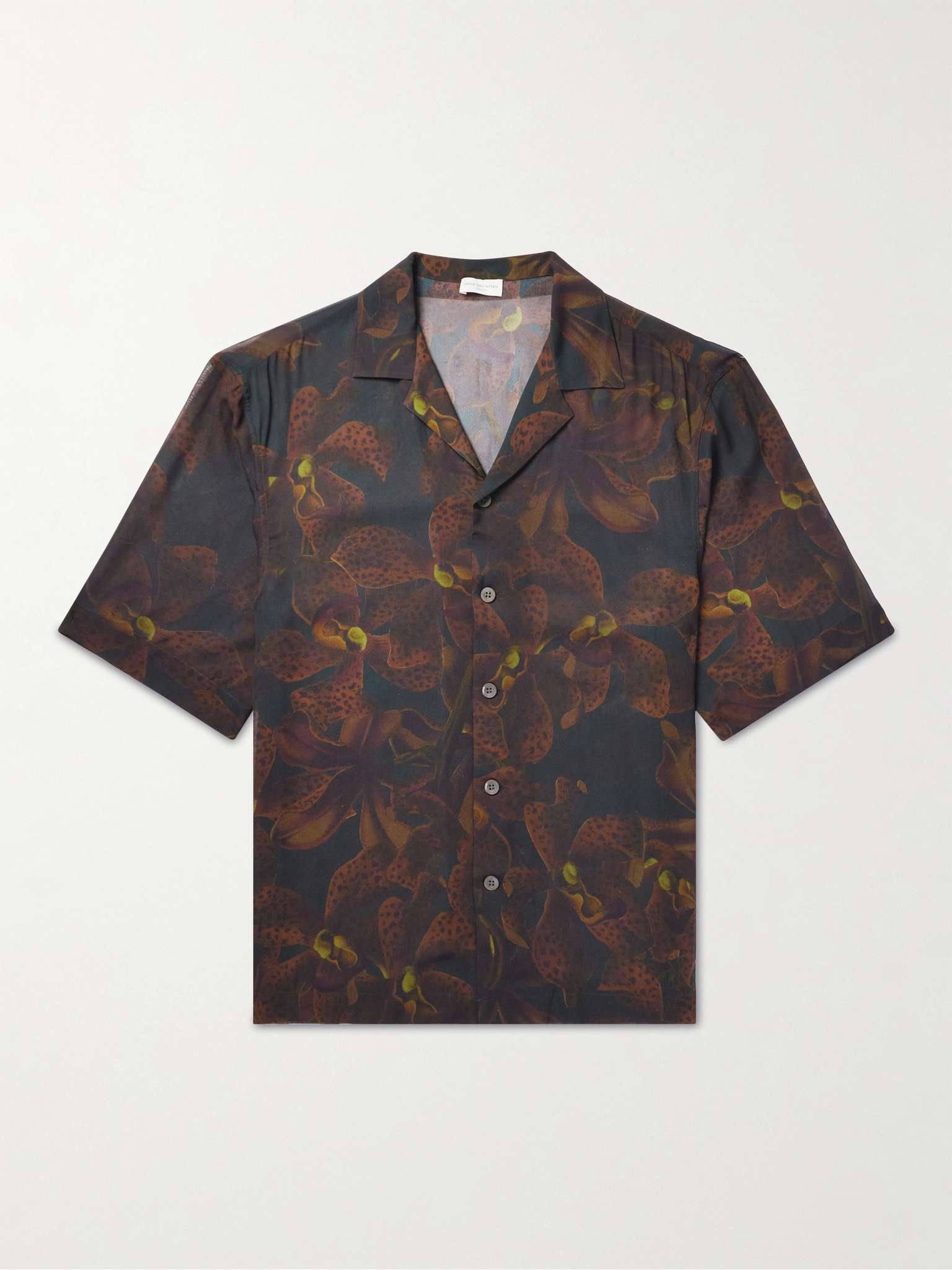 Camp-Collar Floral-Print Georgette Shirt - 1