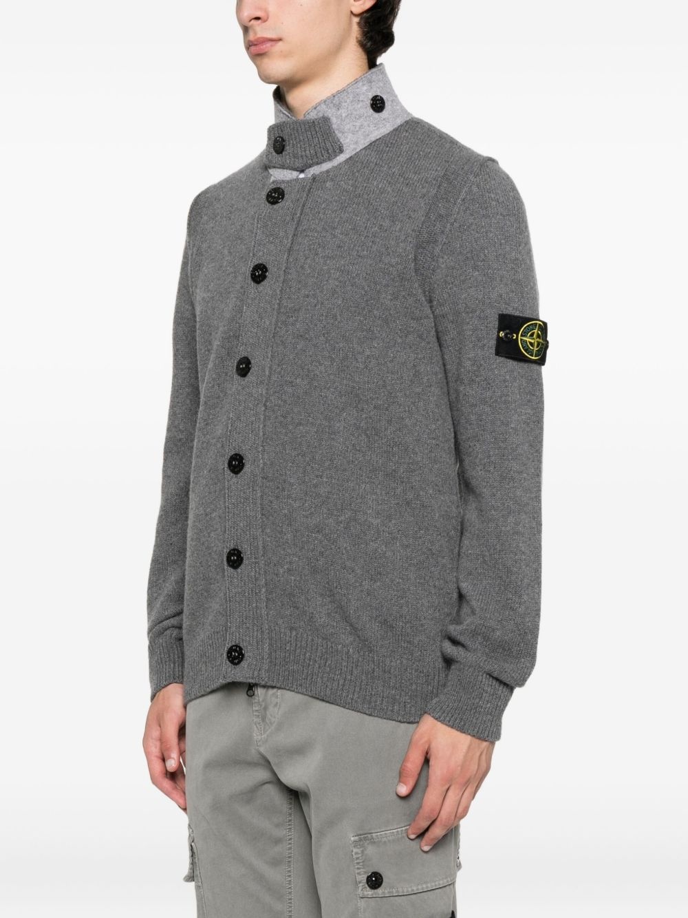 button-fastening cardigan - 3
