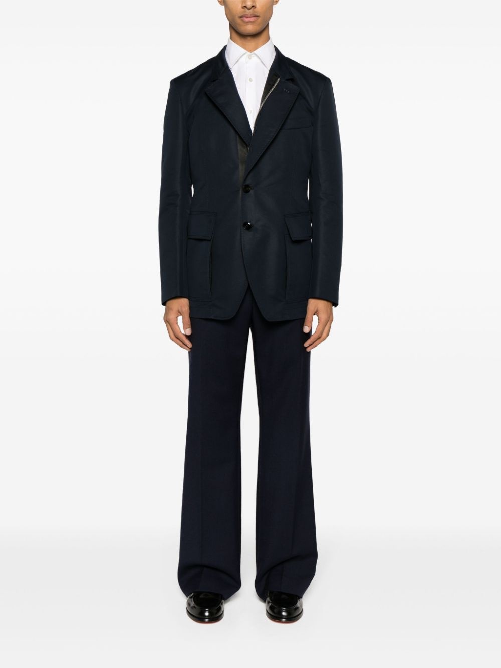 zipped-up single-breasted blazer - 2