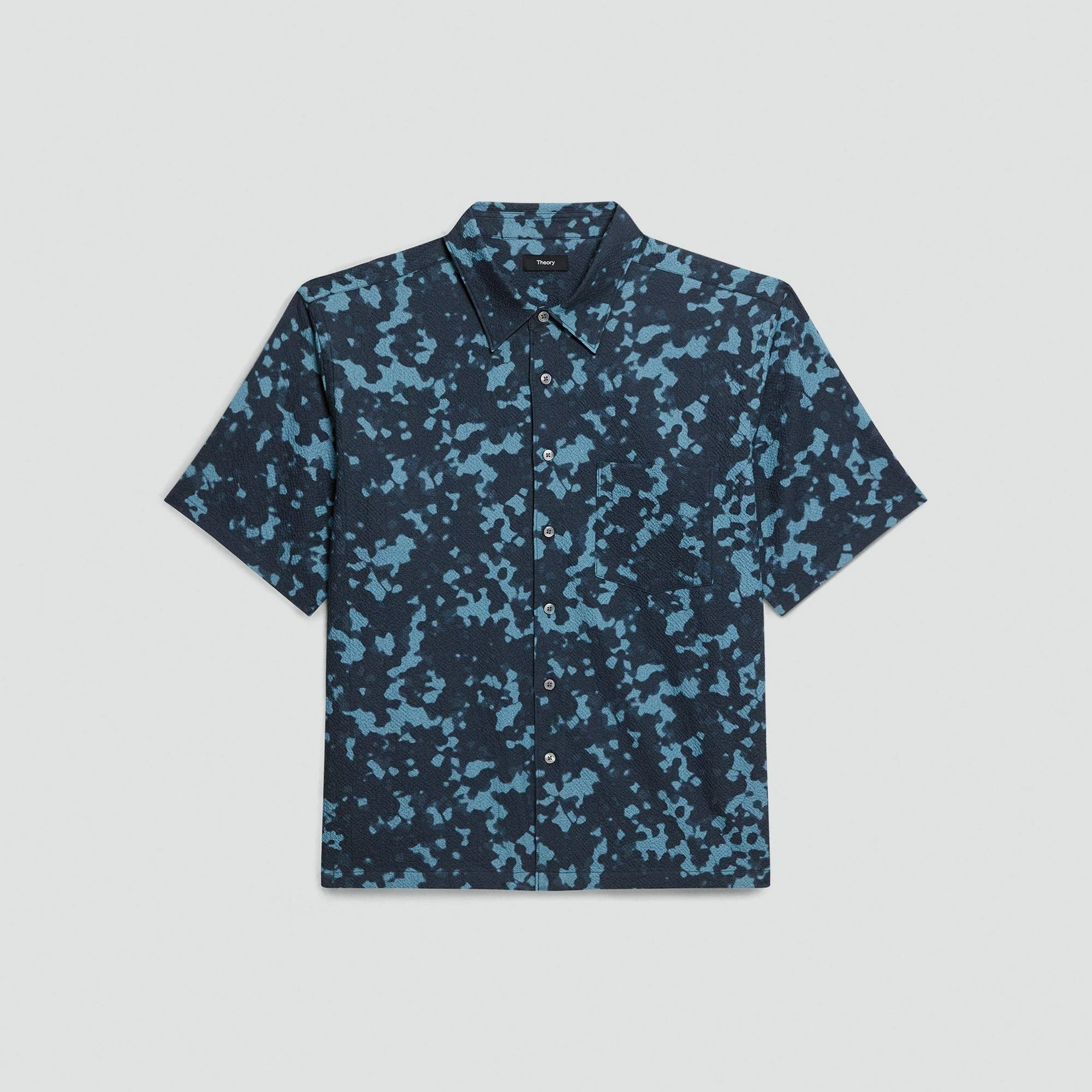 Weekend Short-Sleeve Shirt in Printed Cotton Seersucker - 1