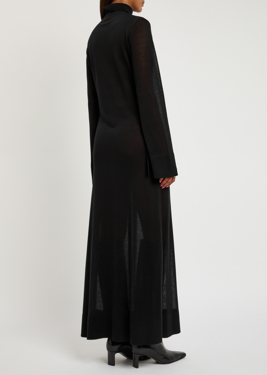 Toteme Split Sleeve Semi-sheer Knit Maxi Dress - 3