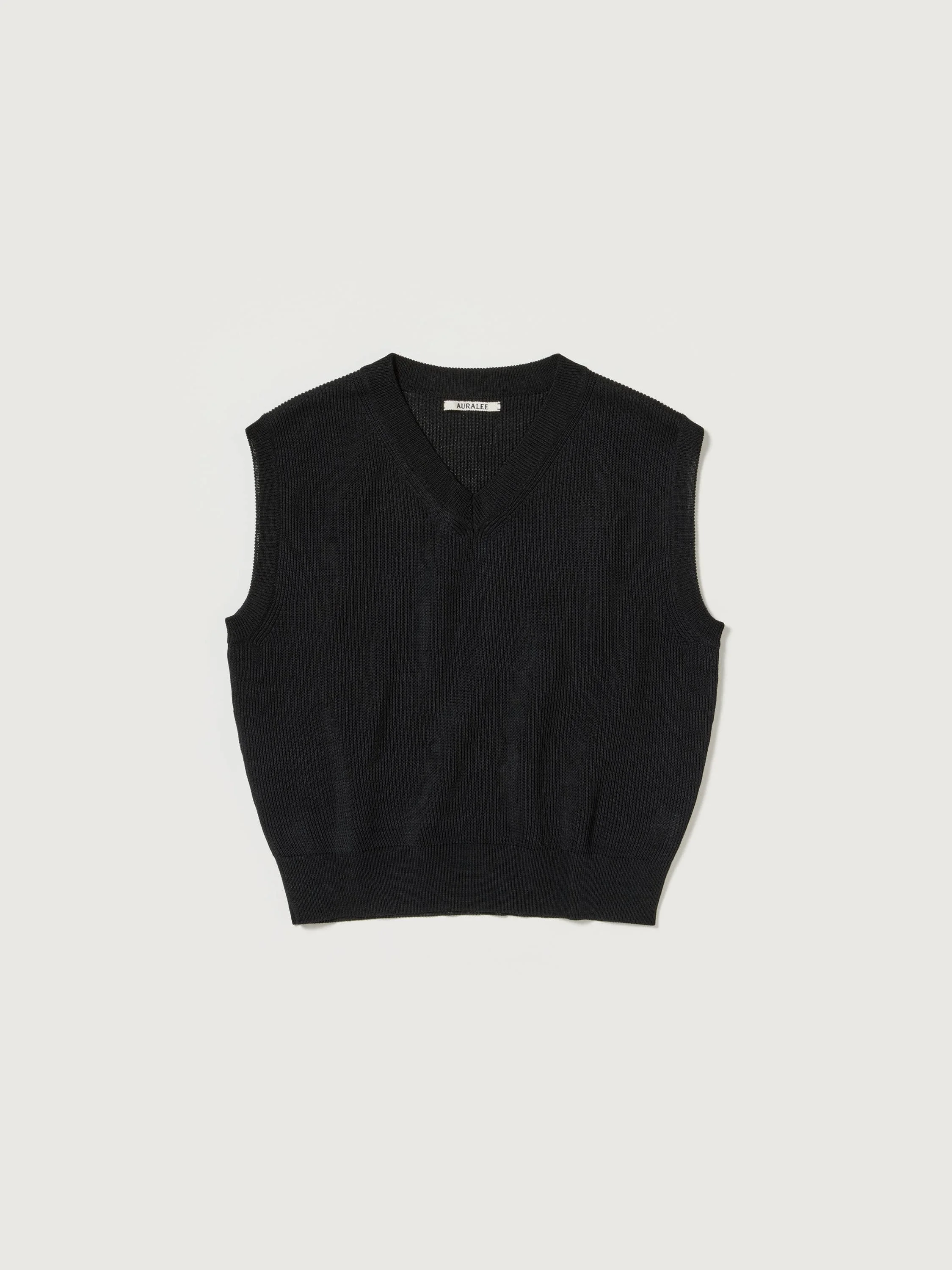 FLAT YARN RIB KNIT VEST - 1
