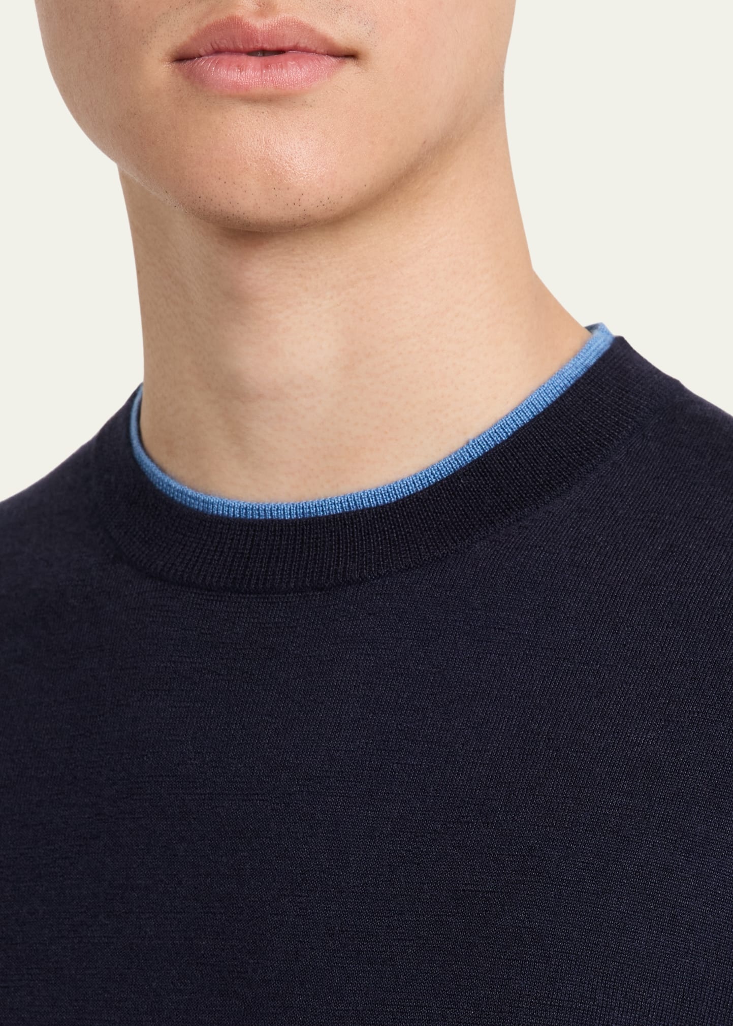Men's Wells Cashmere and Silk Knit Crewneck Sweater - 5