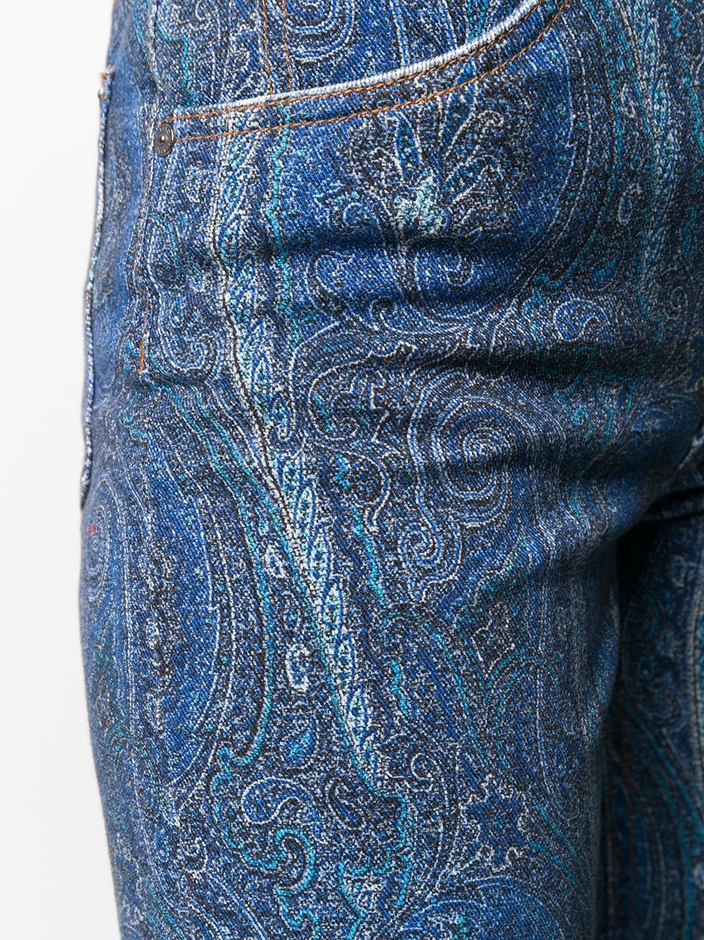 flared paisley print jeans - 5