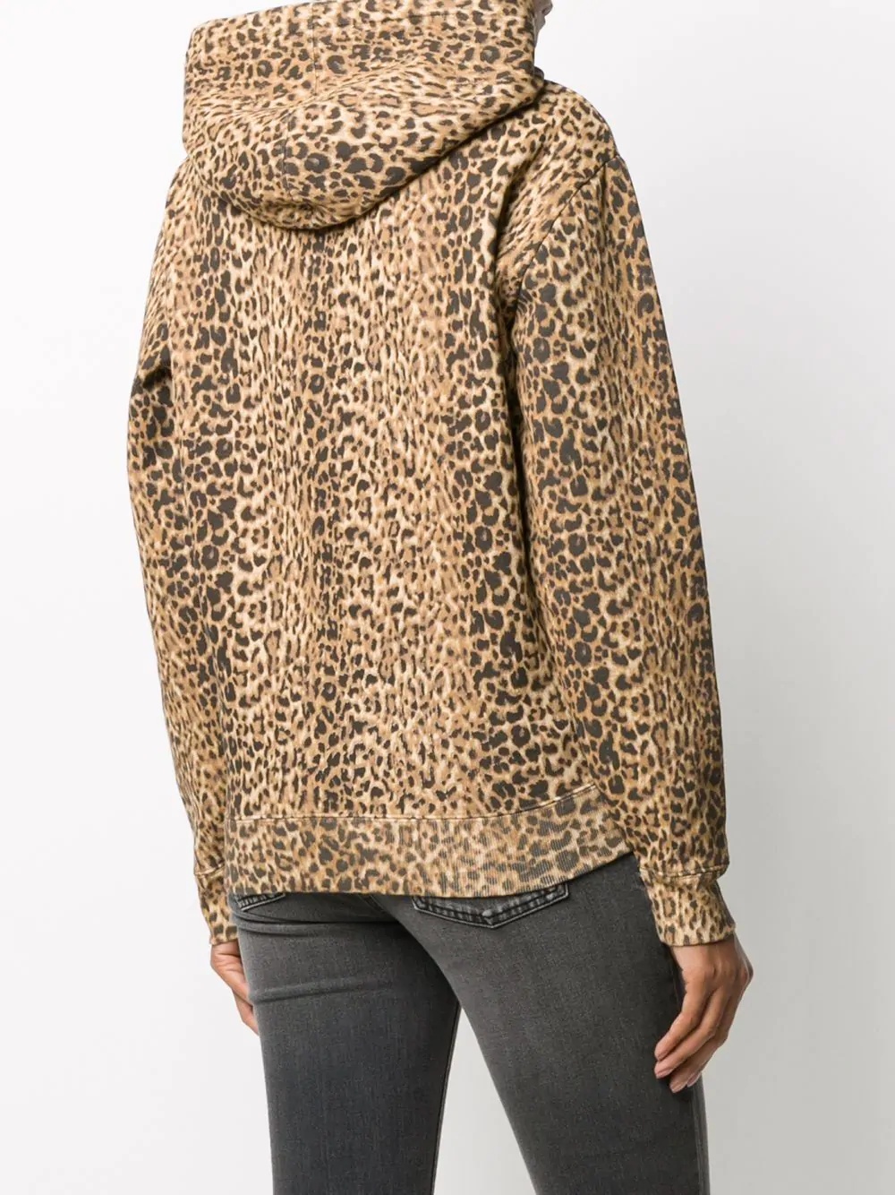 leopard print zip-up hoodie - 4